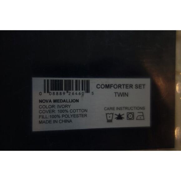 NEW Pendleton Nova Medallion Comfort Set Twin Ivory Comforter + Sham Cotton - Picture 7 of 7